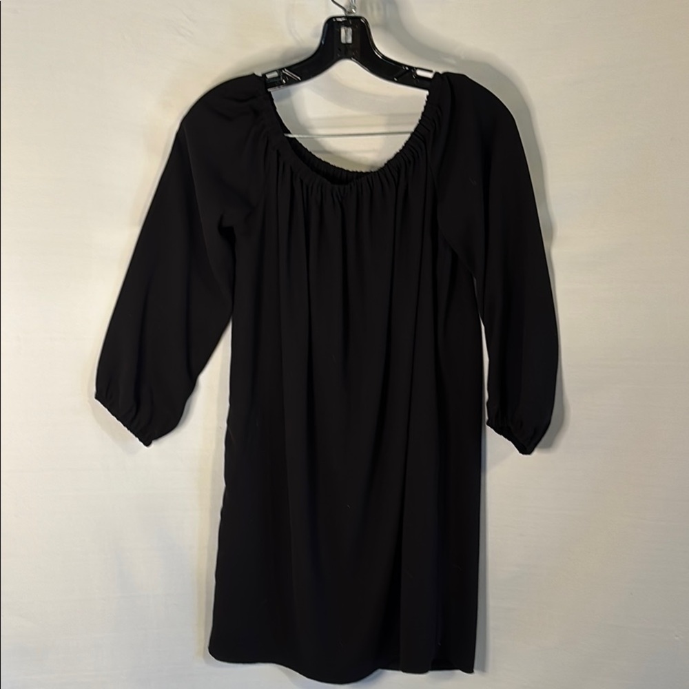 Wilfred Duree Aritizia Black Mini  Dress with 3/4 Sleeves Off the Shoulder Small